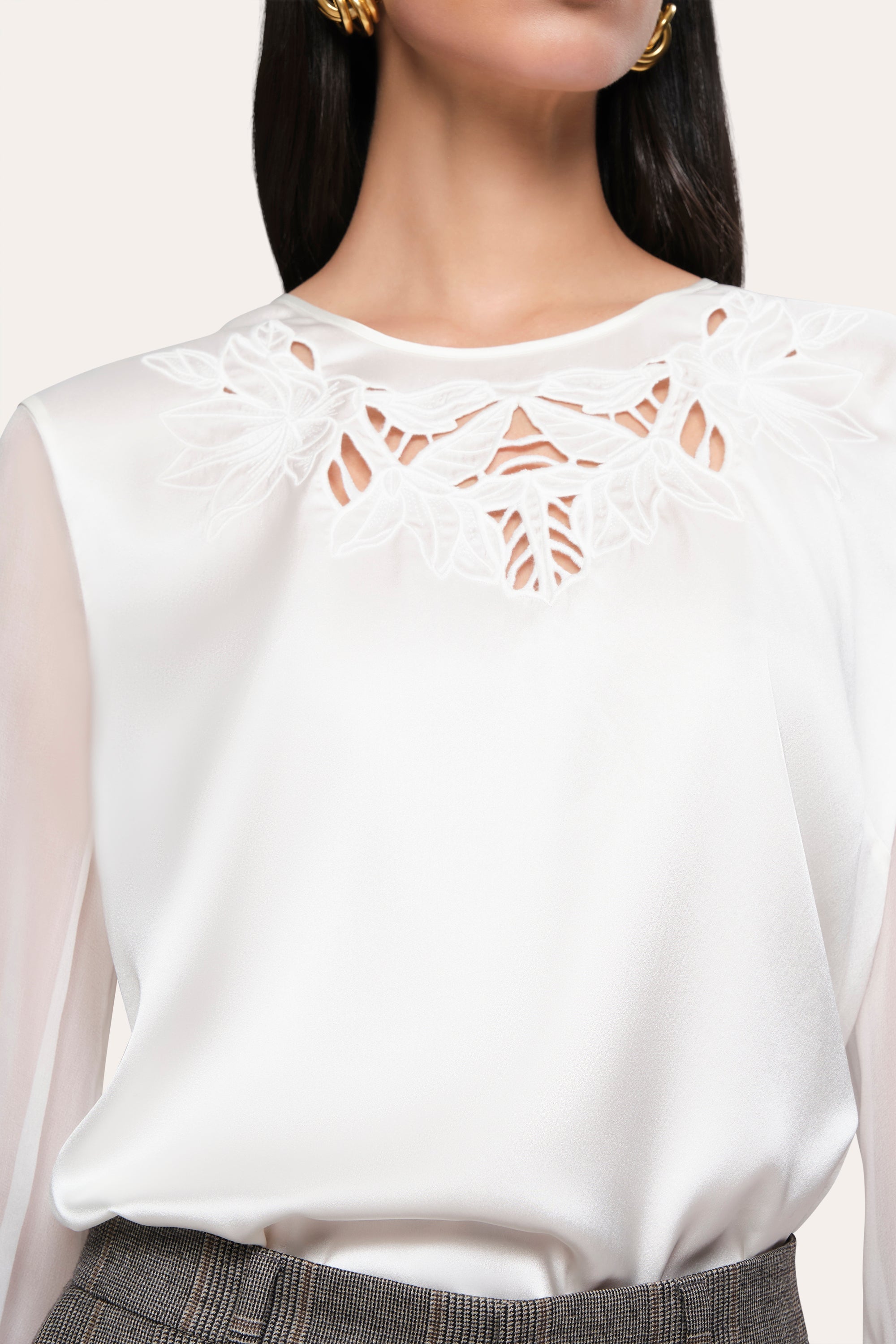 Olivia Silk Blouse | Elie Tahari FRESH PEARL