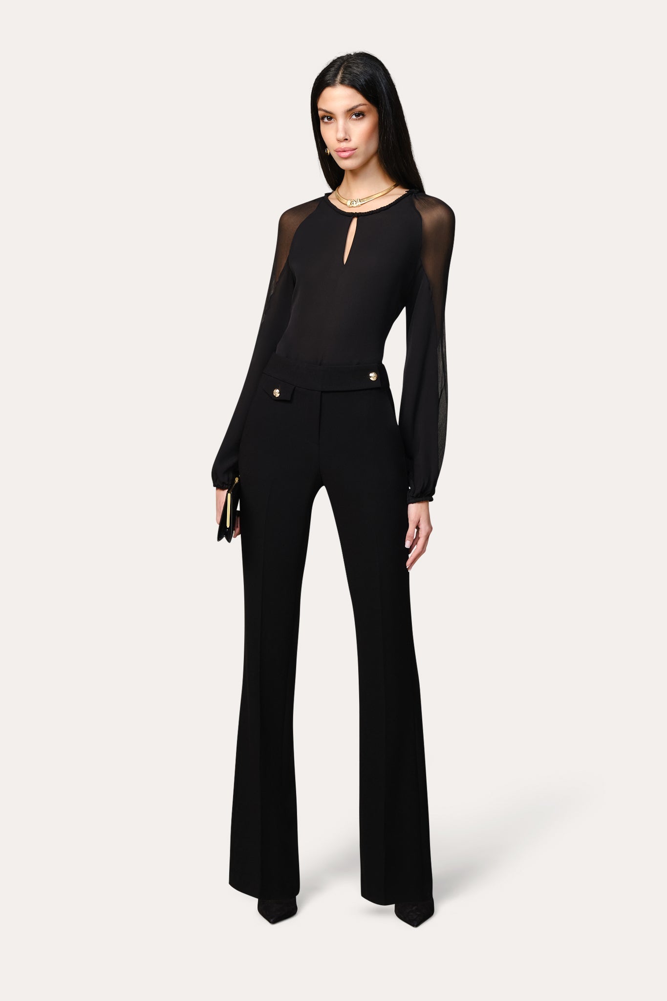 Silk Chiffon Blouse | Elie Tahari BLACK
