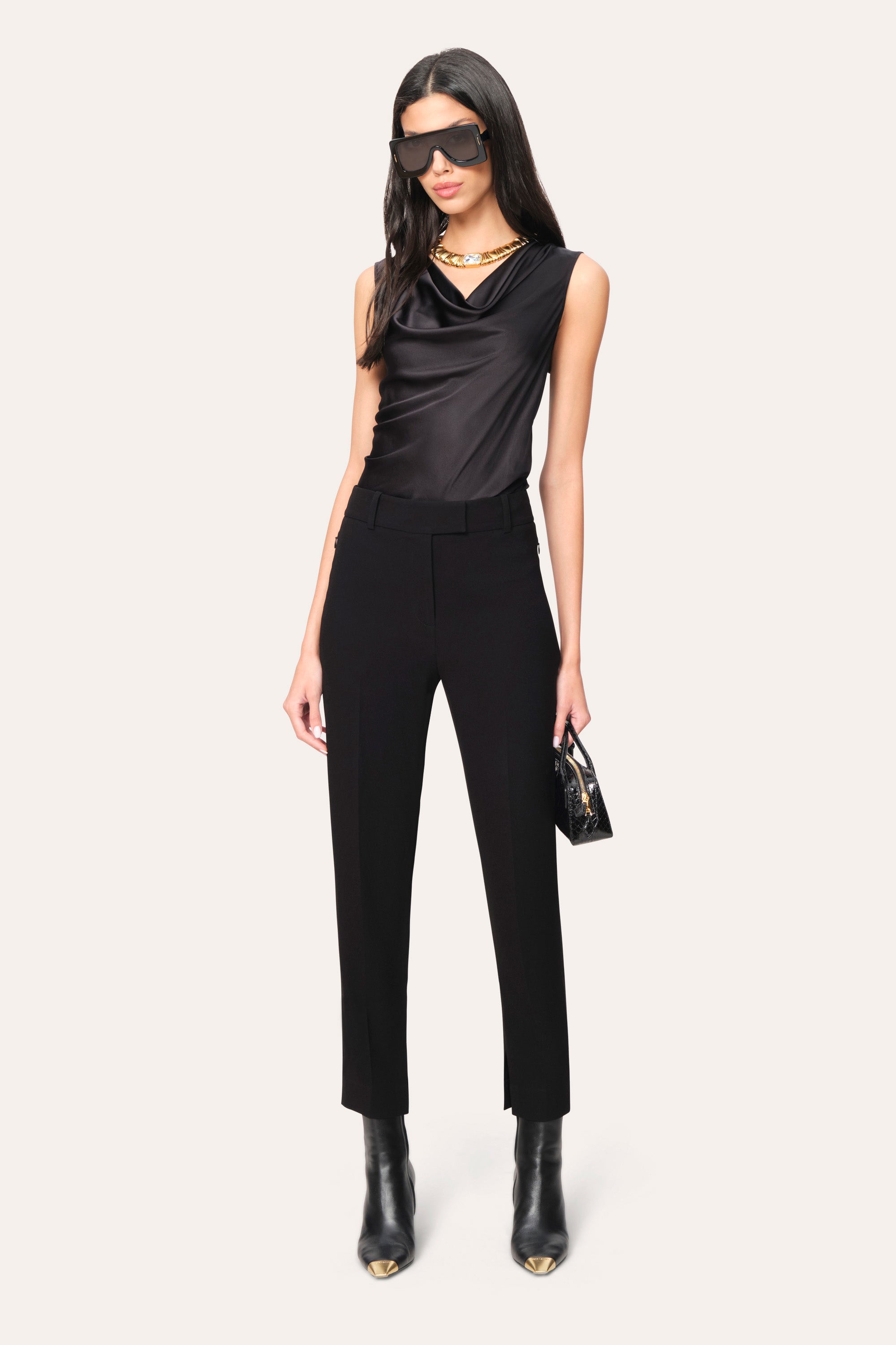 Silk Cowl Neck Top | Elie Tahari BLACK