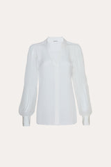 Chiffon Button Down Shirt | Elie Tahari FRESH PEARL