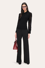 Burnout Polo Sweater | Elie Tahari BLACK