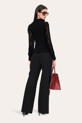 Burnout Polo Sweater | Elie Tahari BLACK