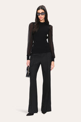 Chiffon Sleeve Knit | Elie Tahari BLACK