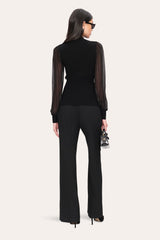 Chiffon Sleeve Knit | Elie Tahari BLACK