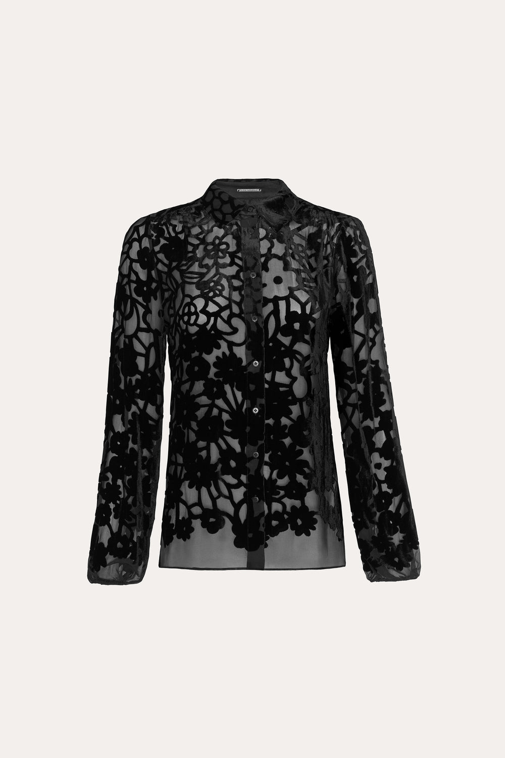 Silk Devoré Blouse | Elie Tahari BLACK