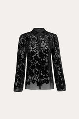 Silk Devoré Blouse | Elie Tahari BLACK
