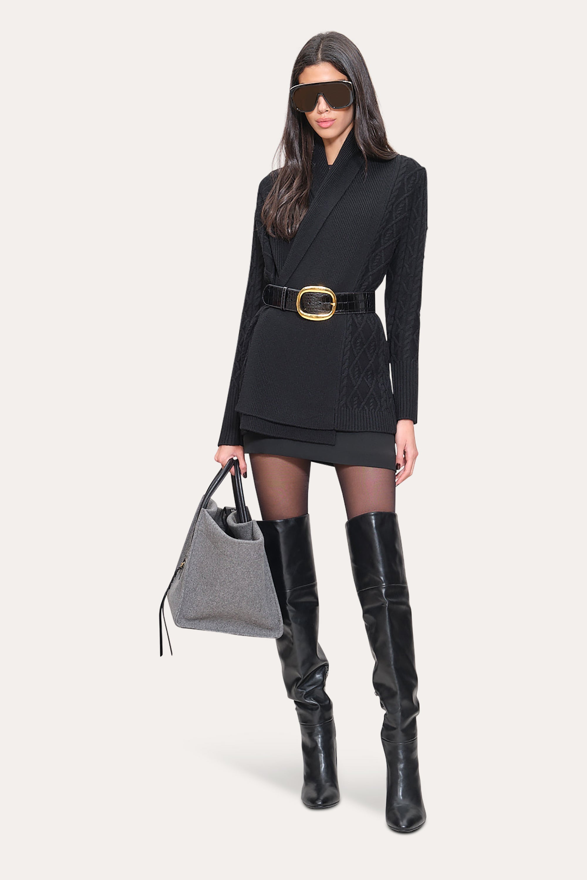 Cable Knit Cardigan | Elie Tahari BLACK
