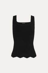 Scallop Hem Tank | Elie Tahari BLACK