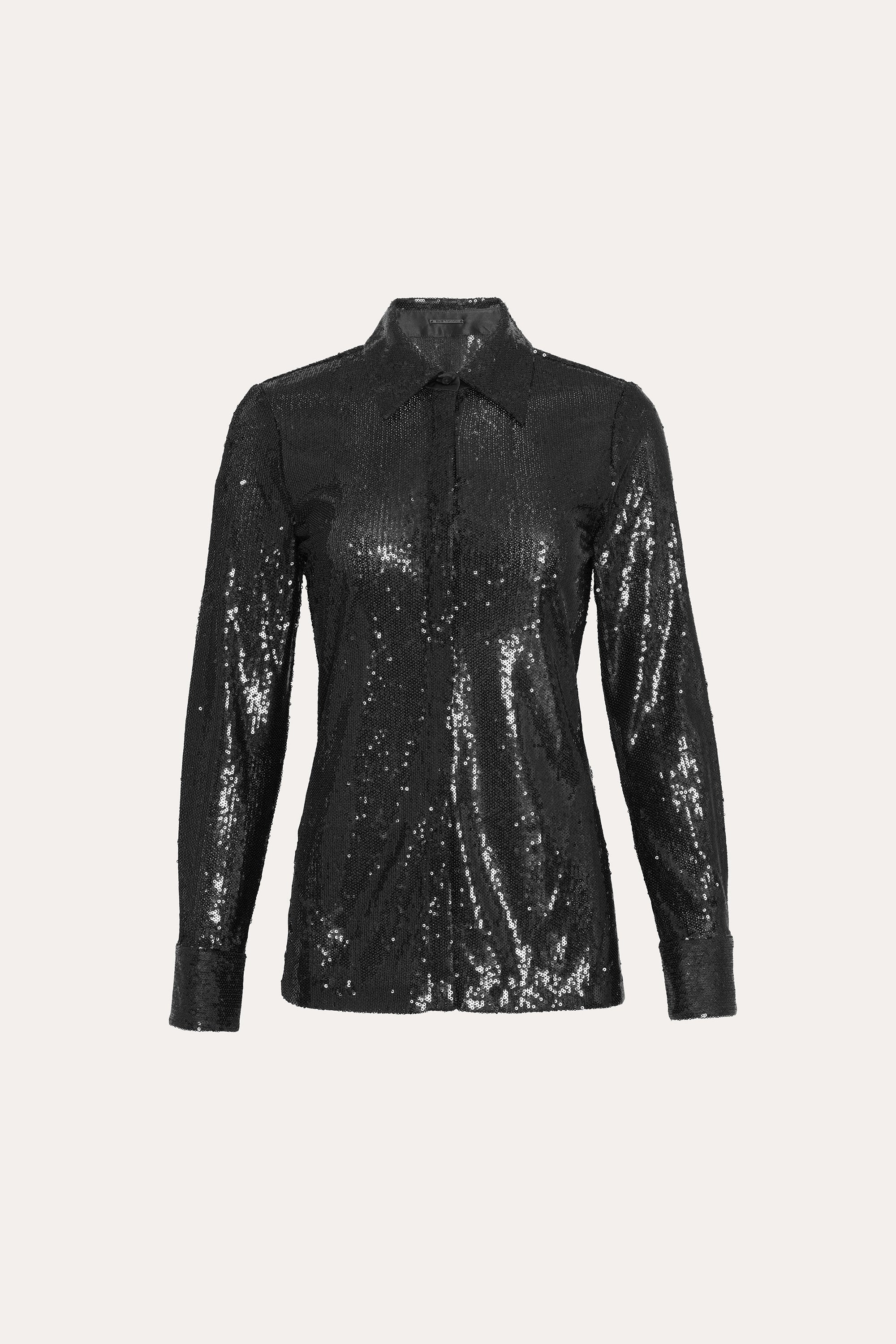 Sequined Button Down | Elie Tahari BLACK