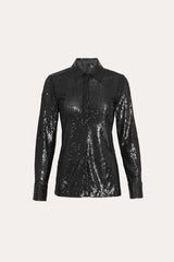 Sequined Button Down | Elie Tahari BLACK