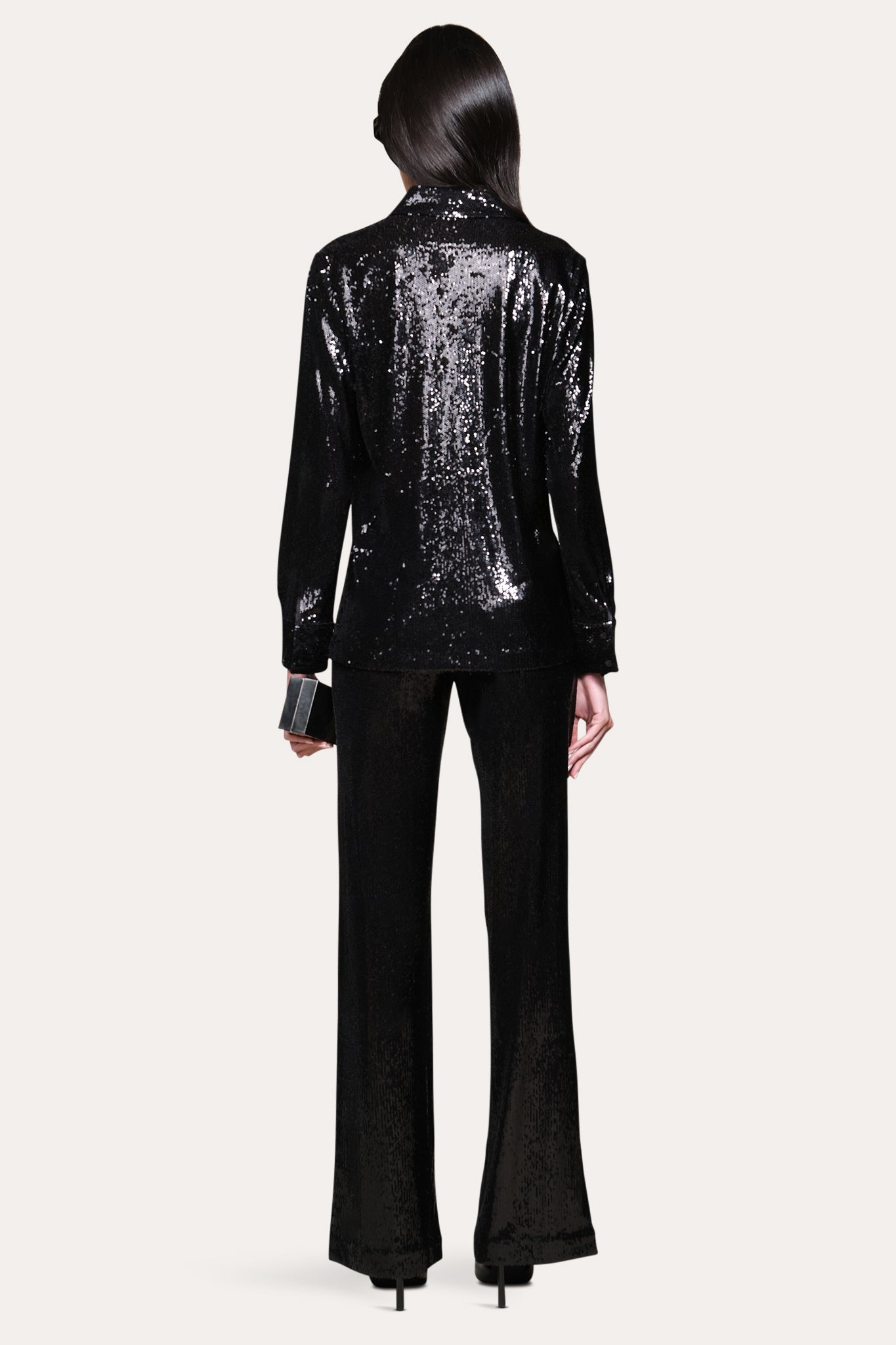 Sequined Button Down | Elie Tahari BLACK