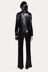 Sequined Button Down | Elie Tahari BLACK