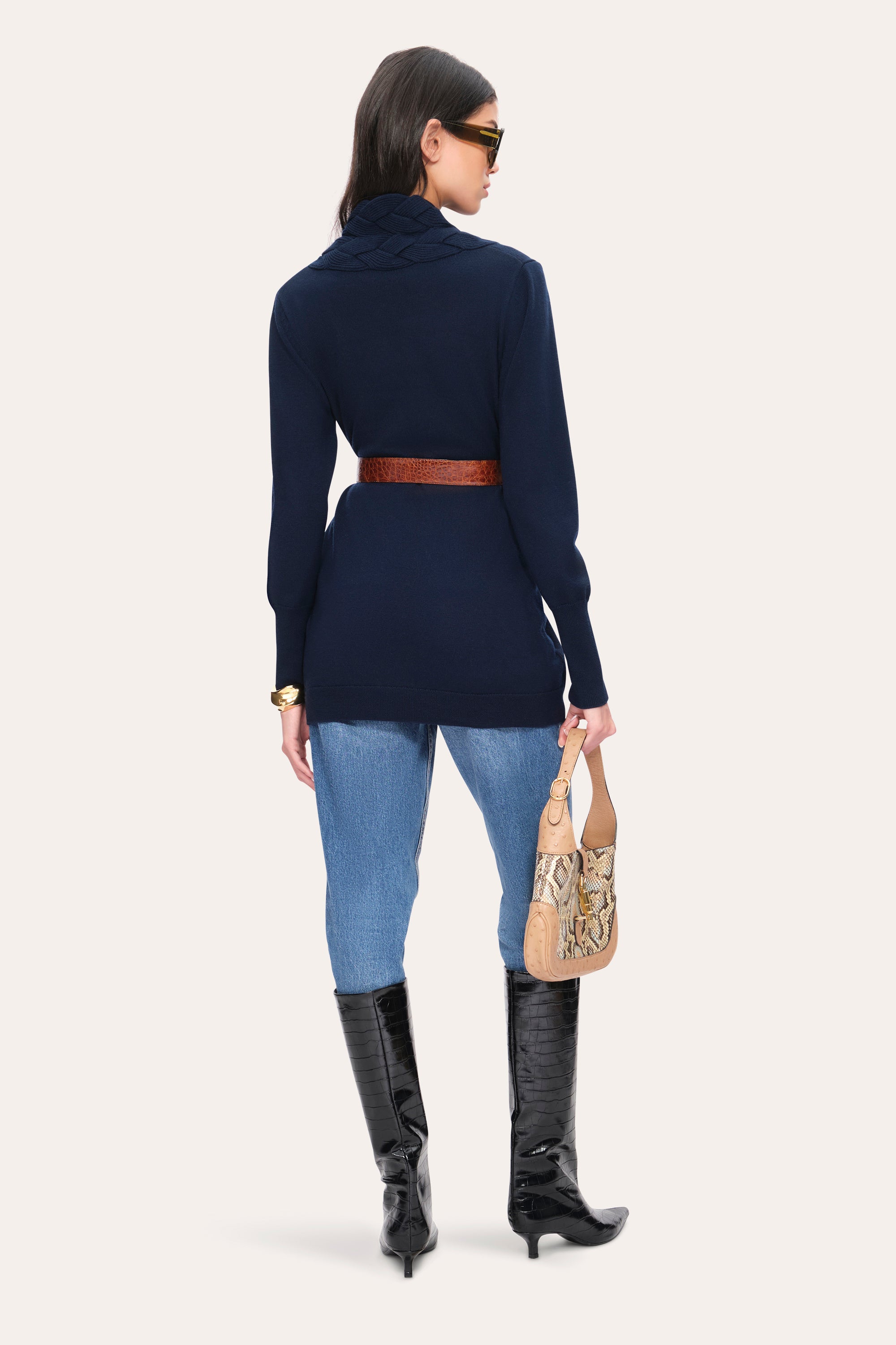 Cable Cardigan | Elie Tahari GALAXY NAVY