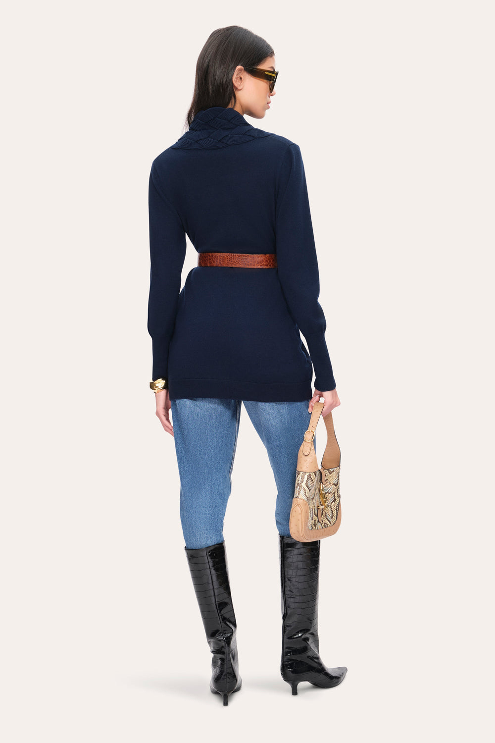 Cable Cardigan | Elie Tahari GALAXY NAVY