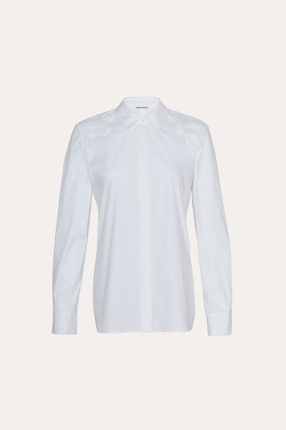 Embroidered Cotton Shirt | Elie Tahari WHITE