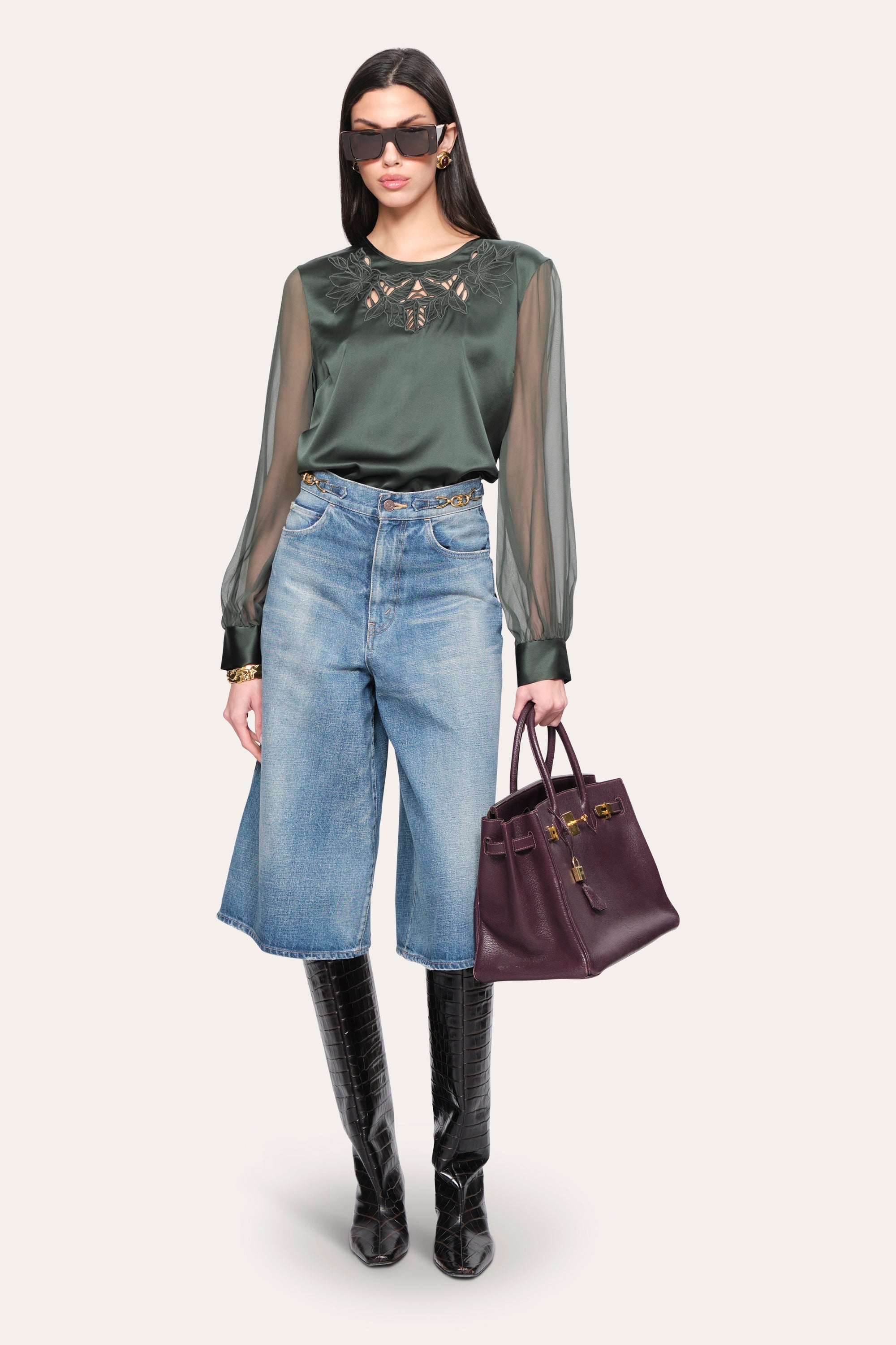 Olivia Silk Blouse | Elie Tahari DARK WILLOW