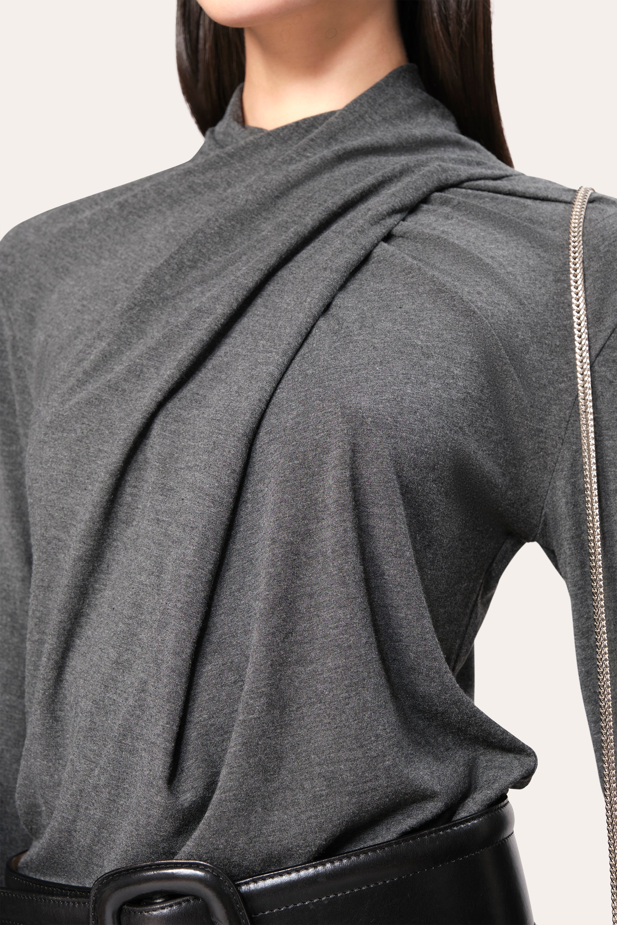Kaia Twist Knit | Elie Tahari CHARCOAL MELANGE
