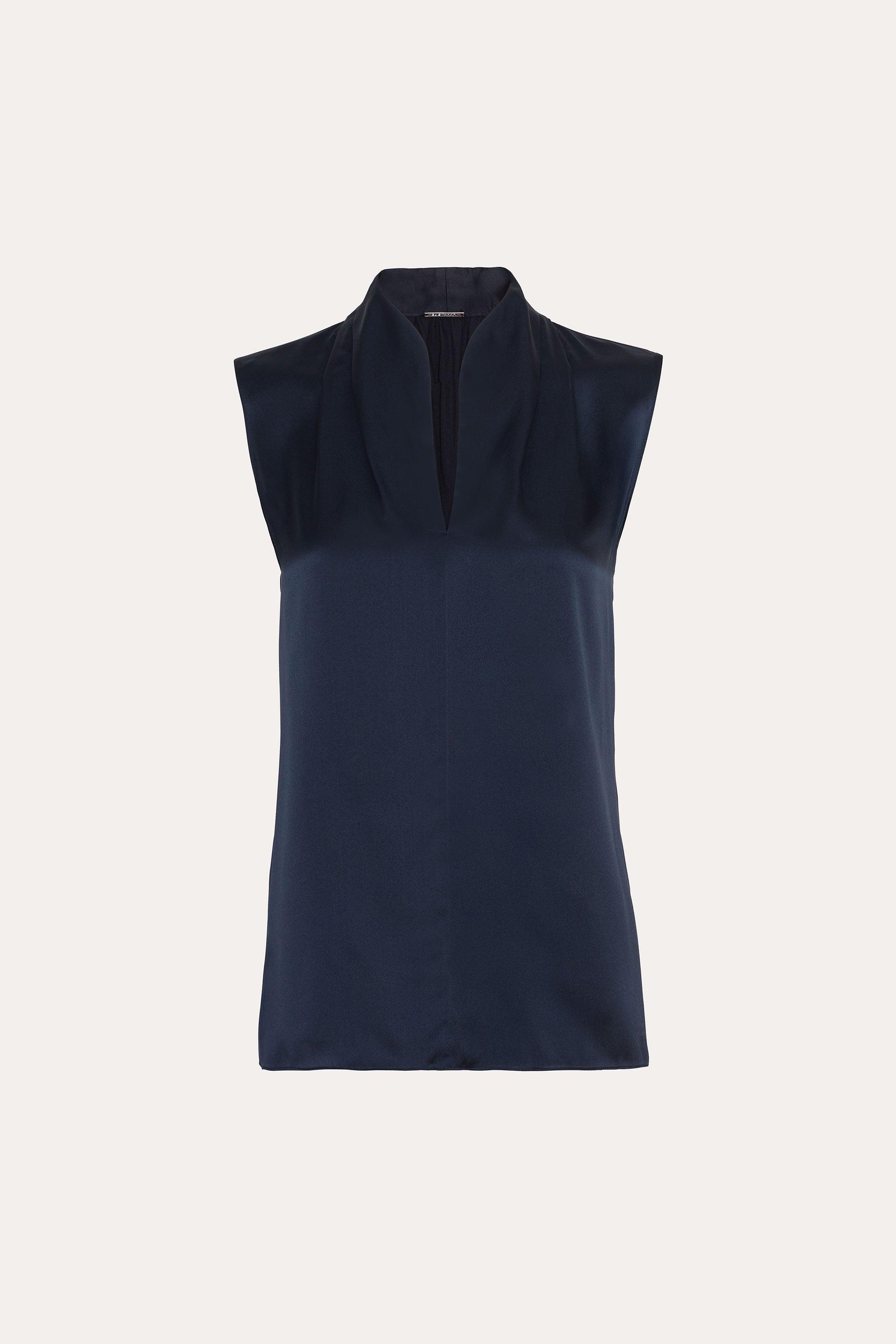 Sleeveless Silk Satin Contour Shirt | Elie Tahari STARGAZER