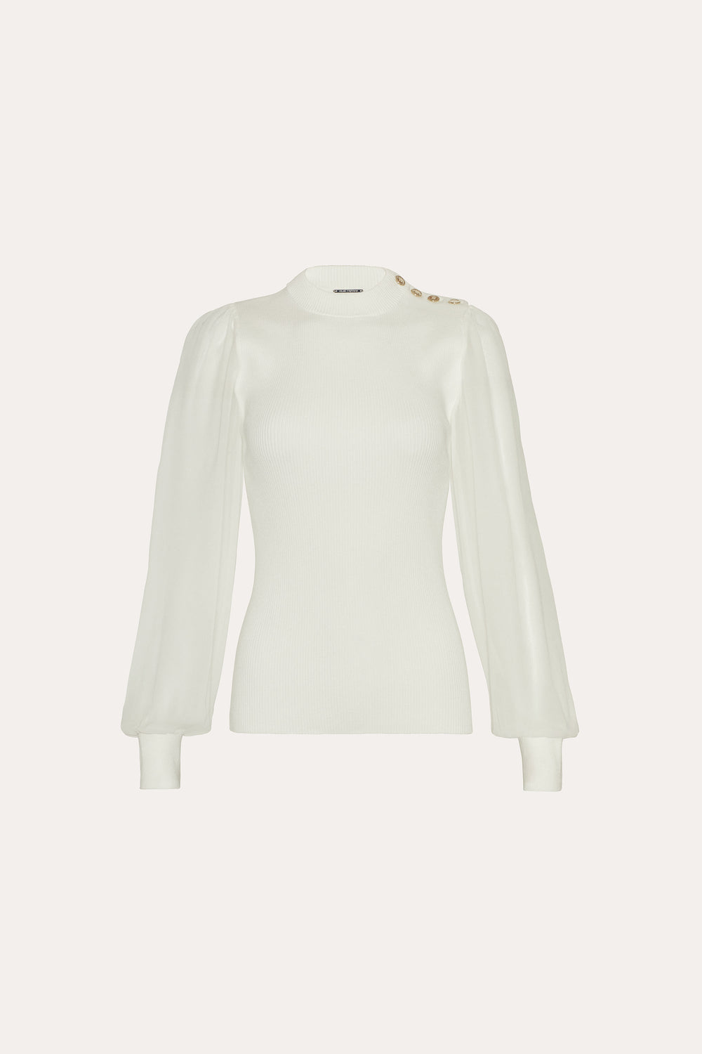 Chiffon Sleeve Knit | Elie Tahari WHITE