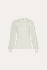 Chiffon Sleeve Knit | Elie Tahari WHITE