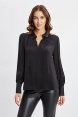 Silk Pintuck Shirt | Elie Tahari BLACK