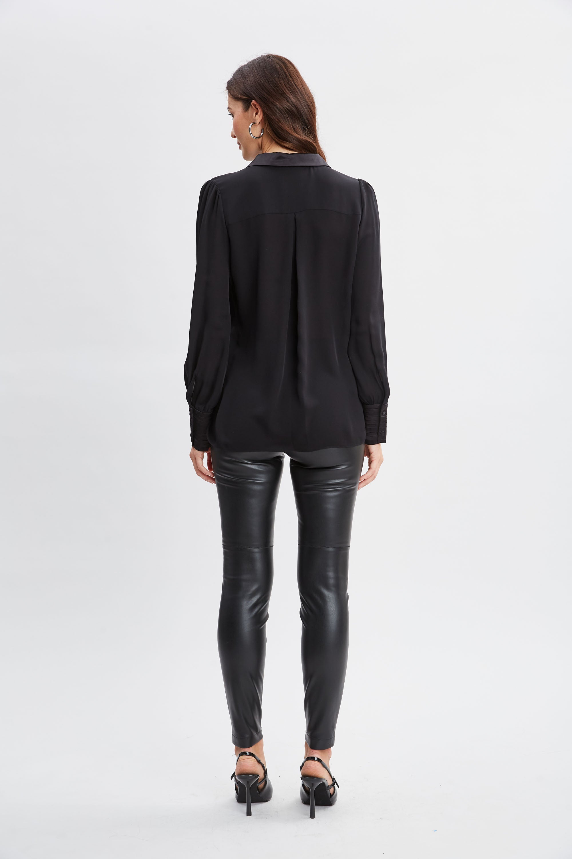 Silk Pintuck Shirt | Elie Tahari BLACK