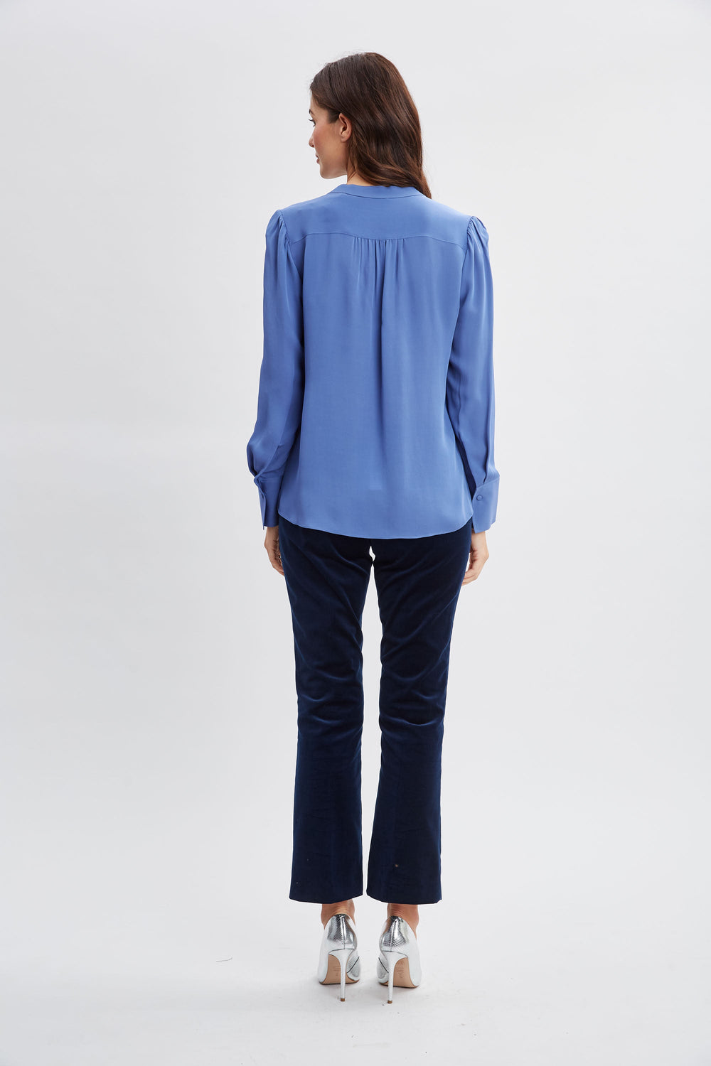 Silk Chain Tassel Shirt | Elie Tahari SLATE BLUE