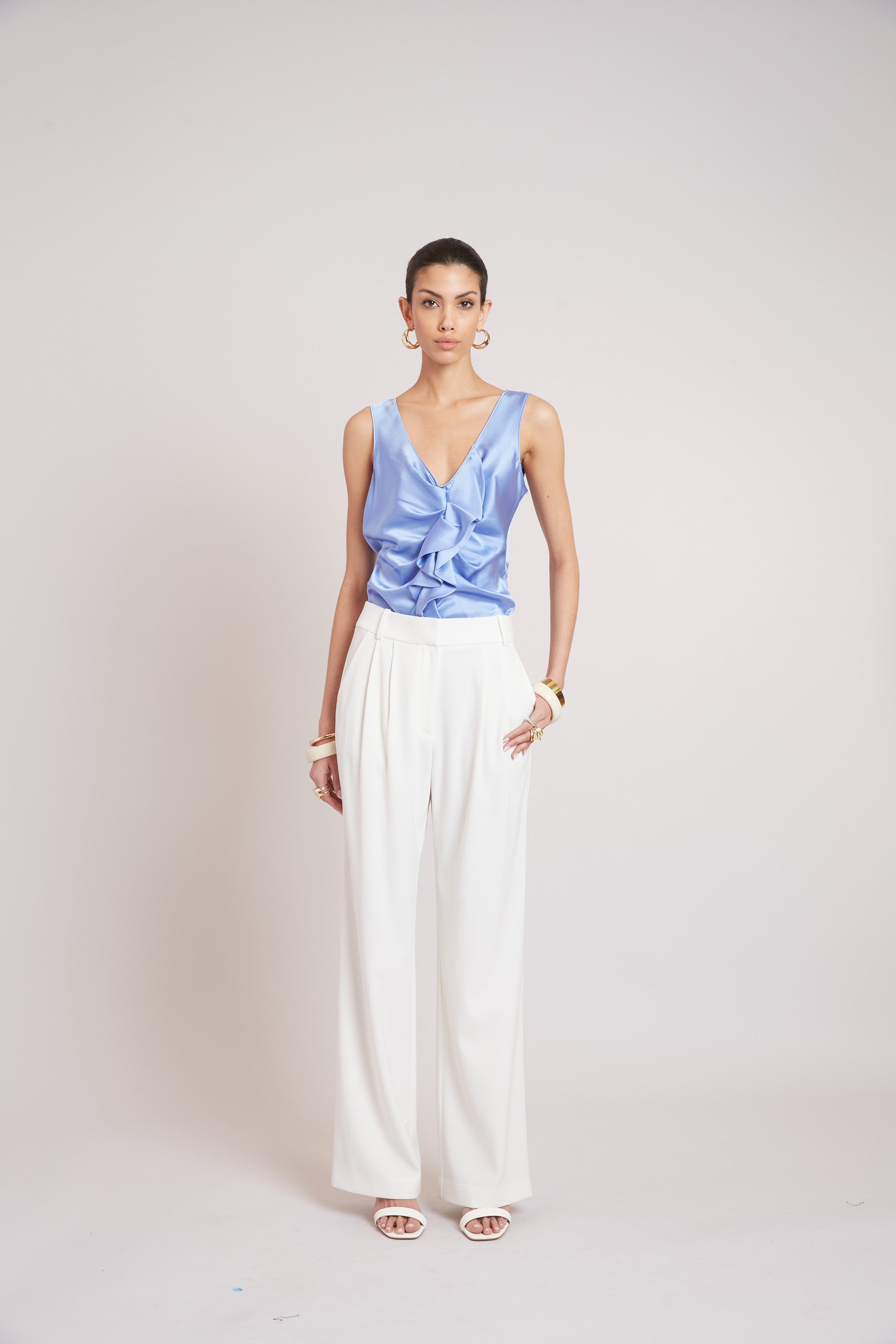 Silk Cascade Top | Elie Tahari HORIZON BLUE