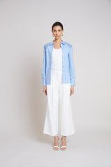 Embroidered Cotton Shirt | Elie Tahari HORIZON BLUE