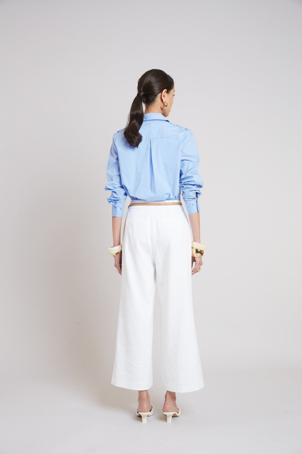 Embroidered Cotton Shirt | Elie Tahari HORIZON BLUE