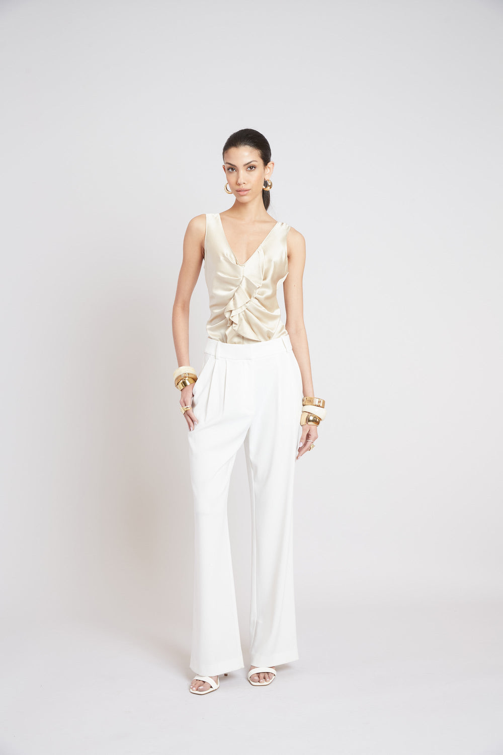 Silk Cascade Top | Elie Tahari DRIFTWOOD