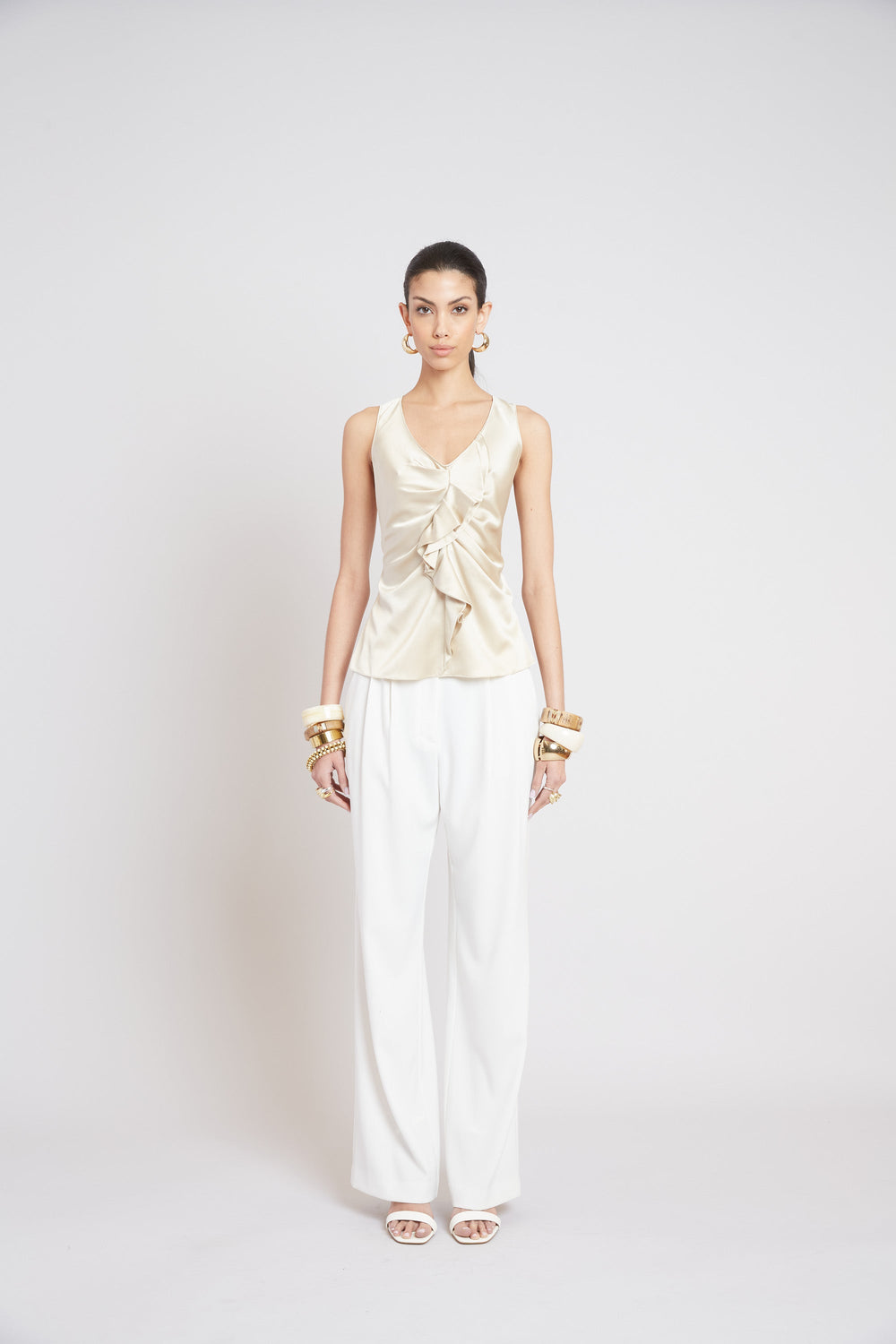 Silk Cascade Top | Elie Tahari DRIFTWOOD