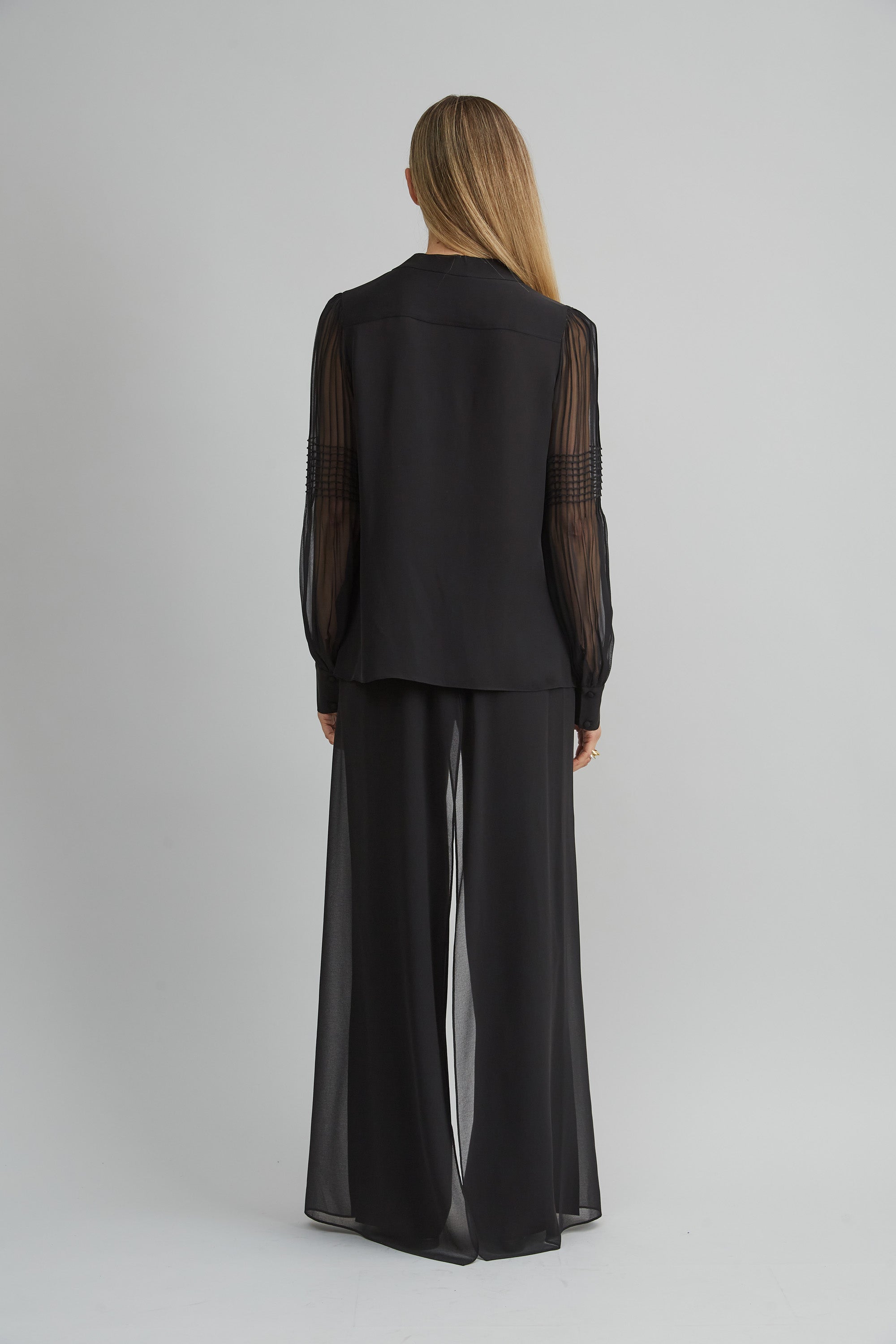 Chiffon Button Down Shirt | Elie Tahari BLACK