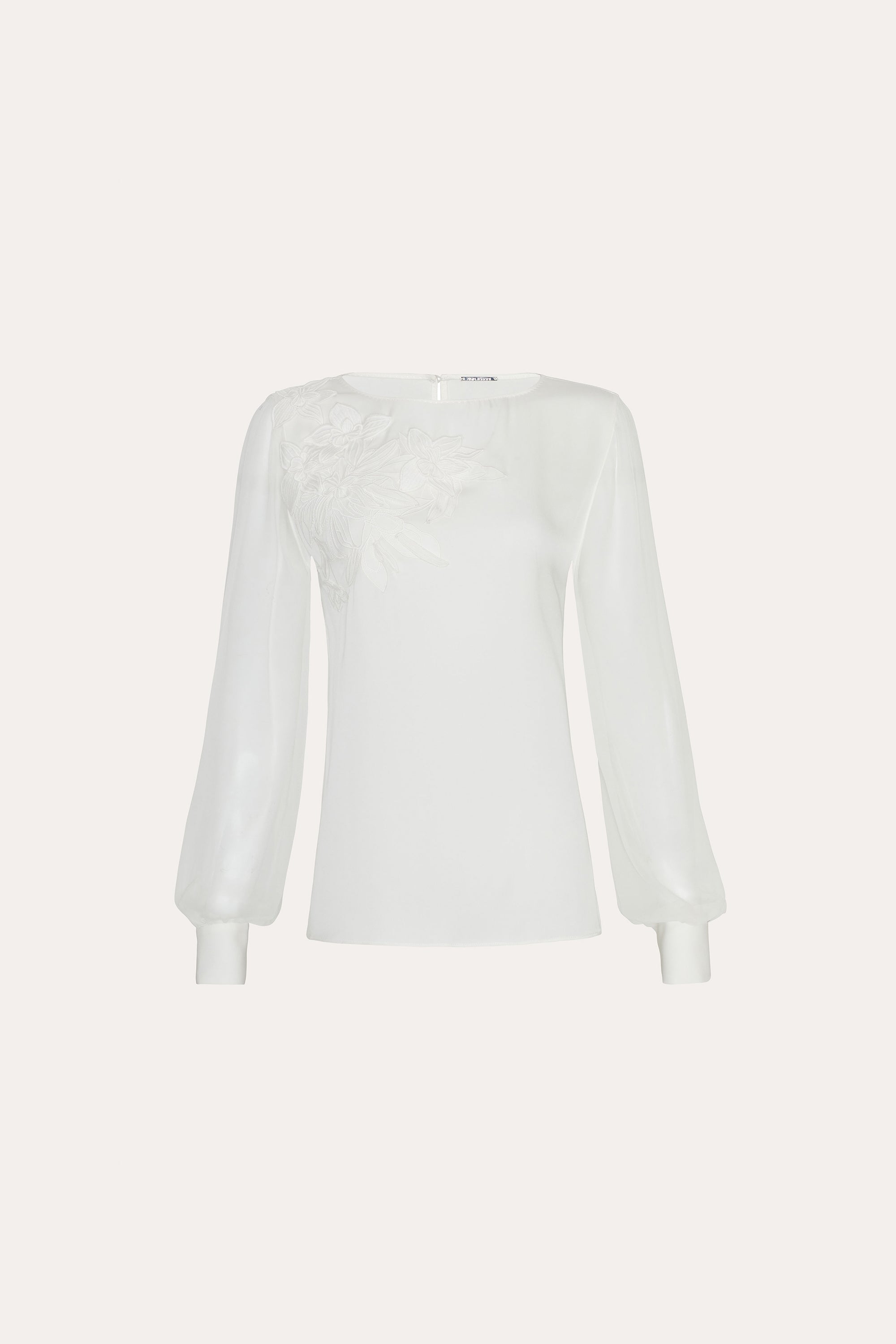 Applique Silk Shirt | Elie Tahari FRESH PEARL