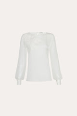 Applique Silk Shirt | Elie Tahari FRESH PEARL