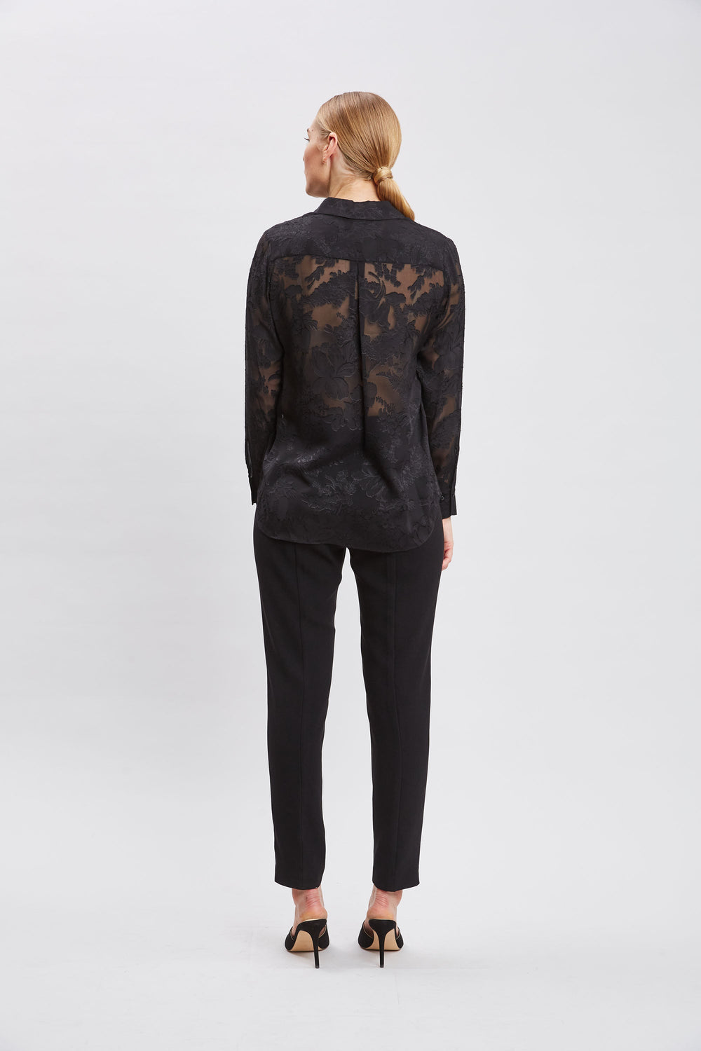 Silk Jacquard Utility Shirt | Elie Tahari BLACK