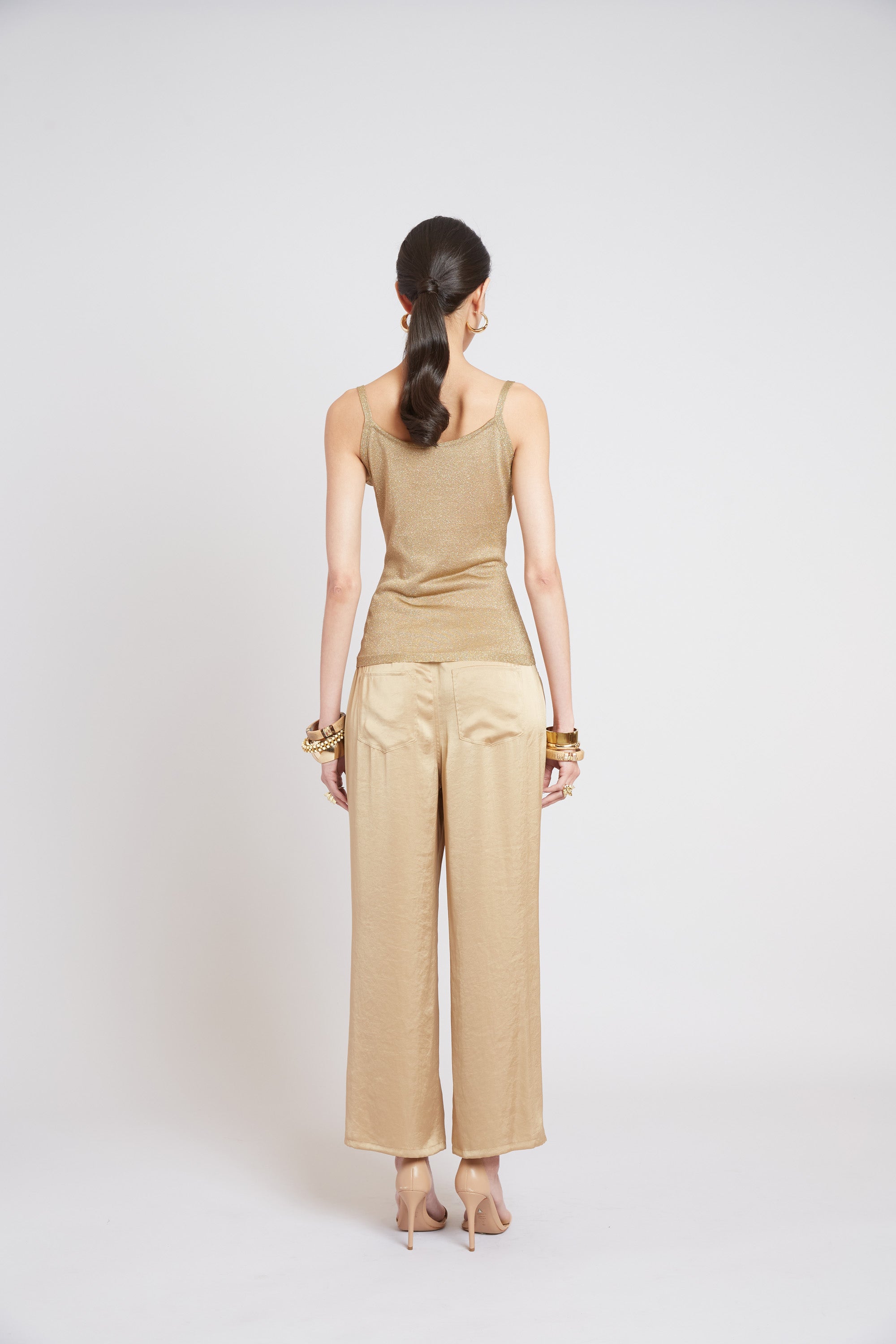 Metallic Knit Cami | Elie Tahari BRONZE