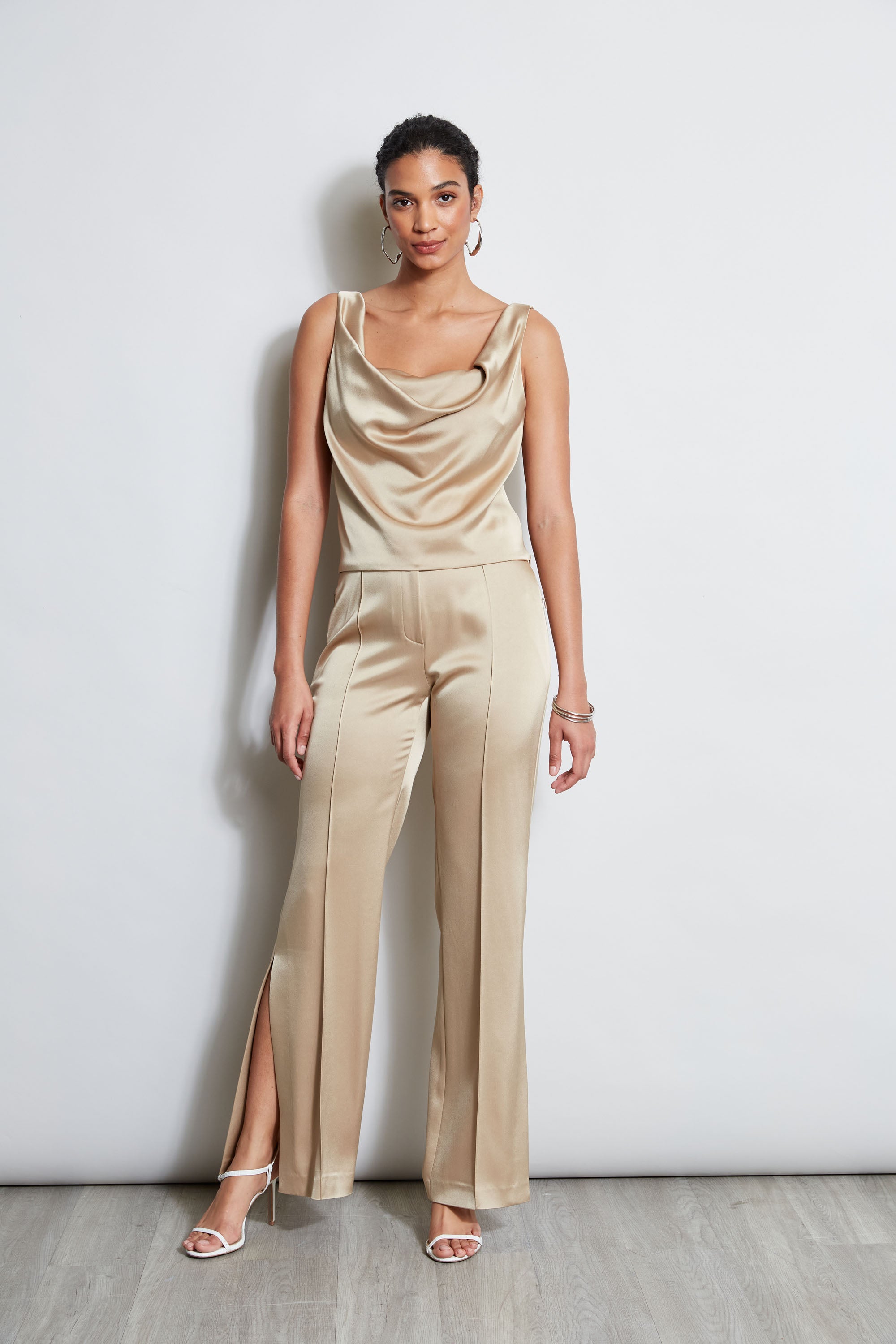 Satin Cowl Cami | Elie Tahari SANDCASTLE