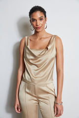 Satin Cowl Cami | Elie Tahari SANDCASTLE
