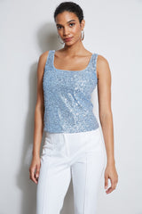 Sequin Tank | Elie Tahari CRYSTAL BLUE