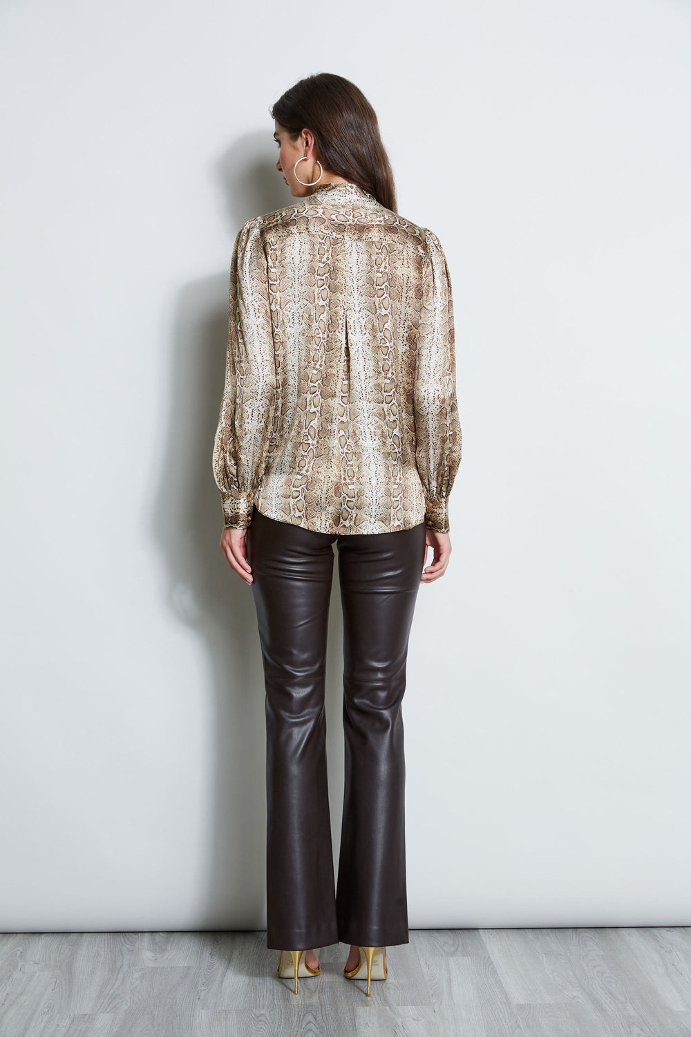 Silk Satin Python Draped Shirt | Elie Tahari MULTI