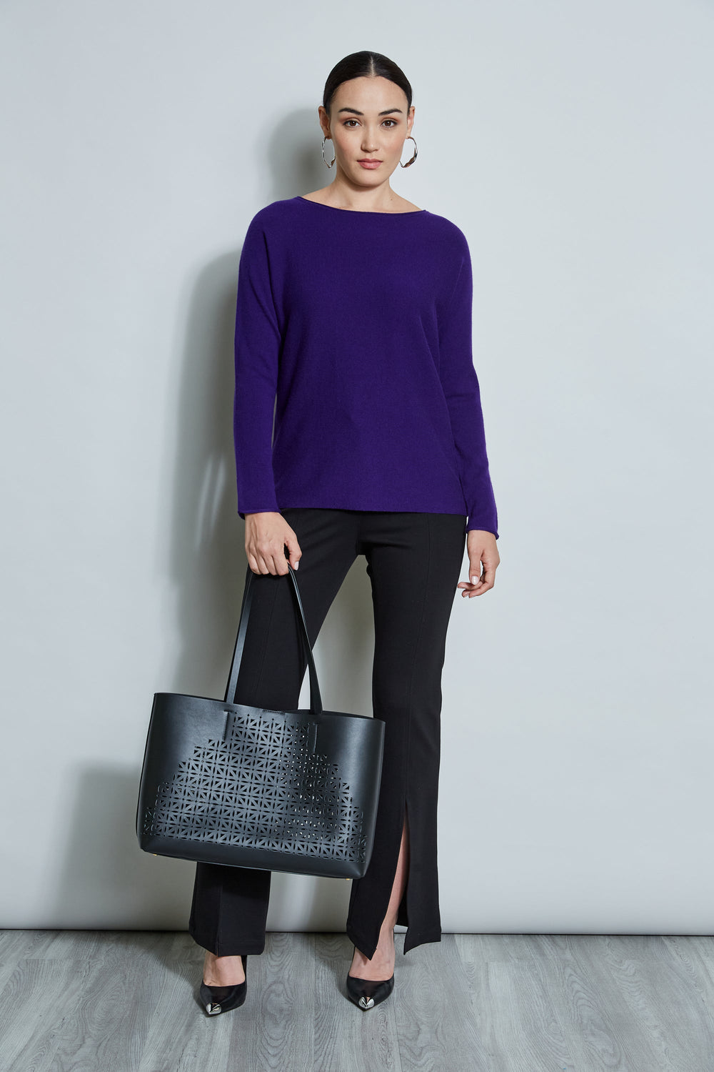 Cashmere Merino Sweater | Elie Tahari WINTER PLUM