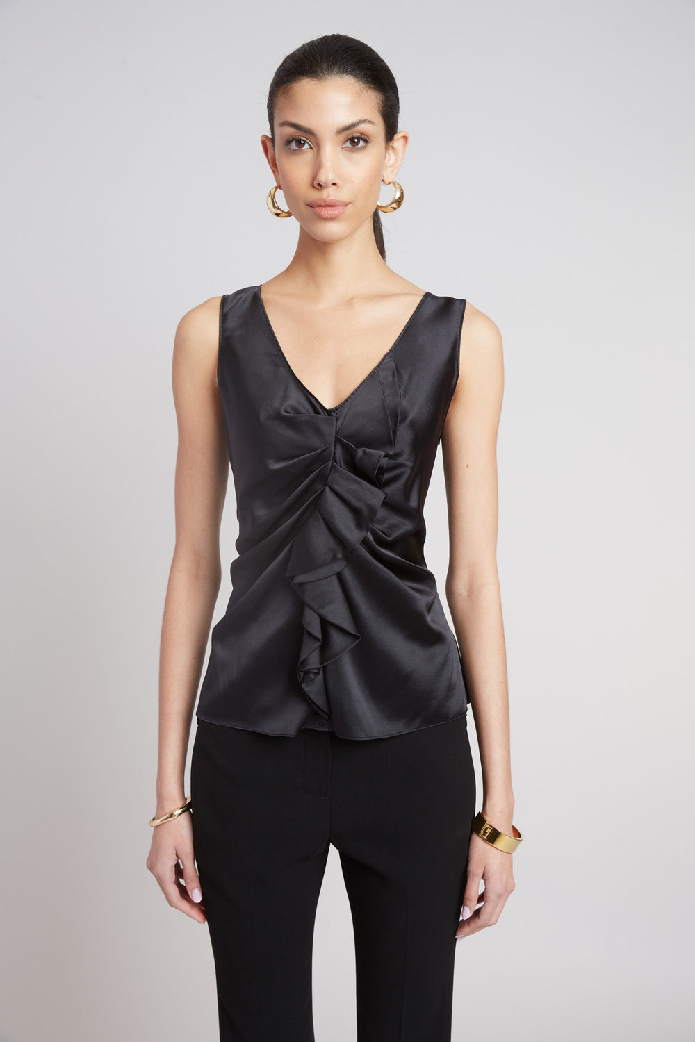 Silk Cascade Top | Elie Tahari BLACK