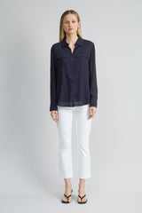 Silk Texture Utility Shirt | Elie Tahari INDIGO