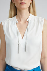 Silk Chain Shirt | Elie Tahari FRESH PEARL