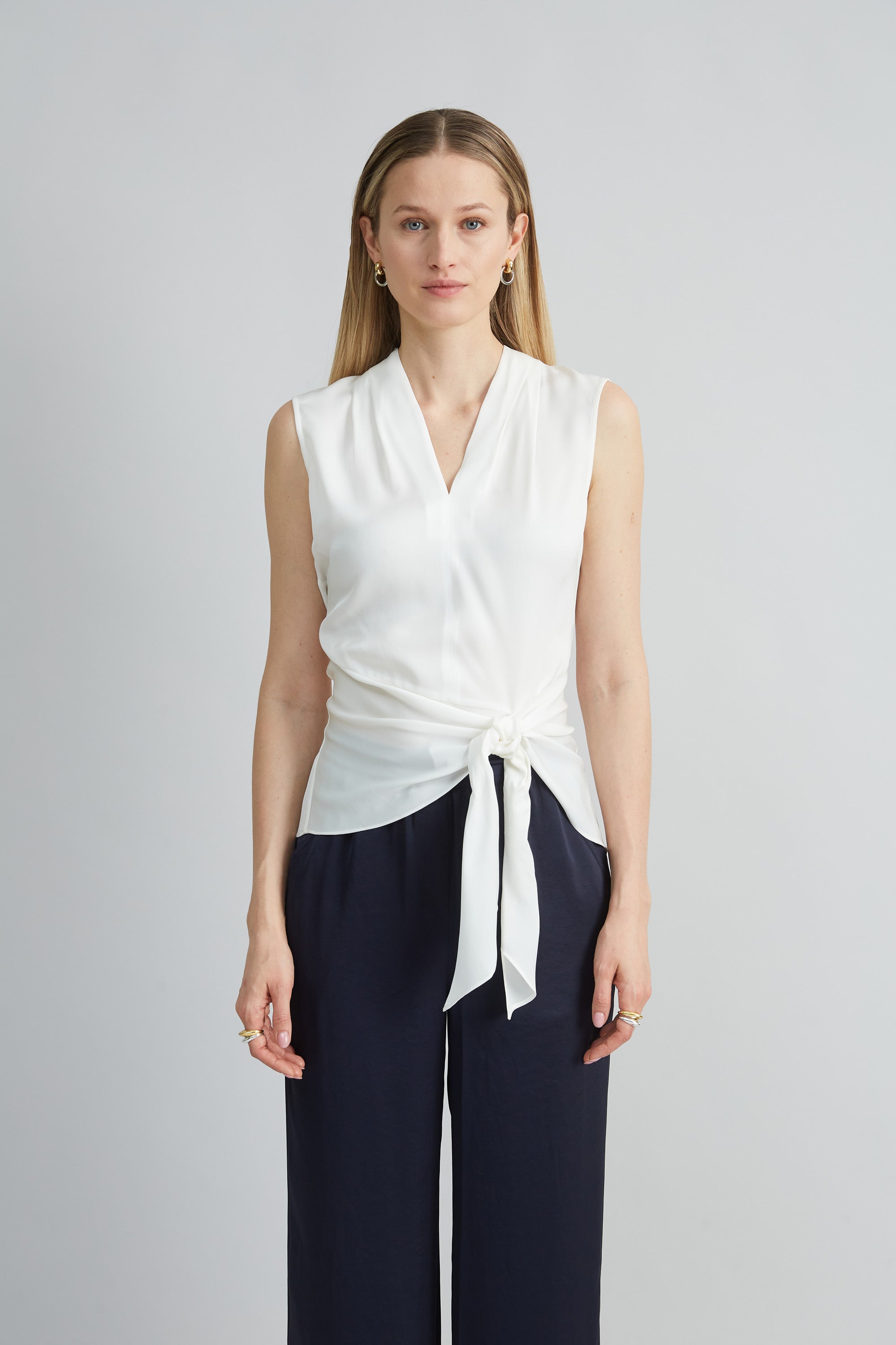 Silk Side Tie Shirt | Elie Tahari FRESH PEARL