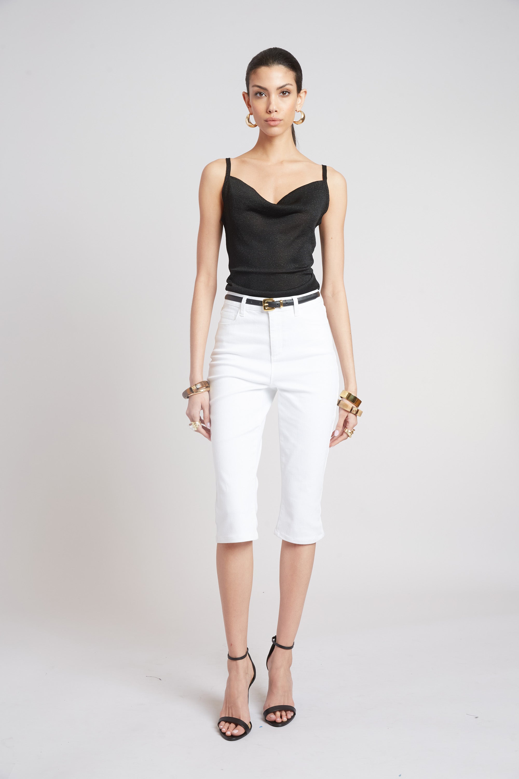 Metallic Knit Cami | Elie Tahari BLACK