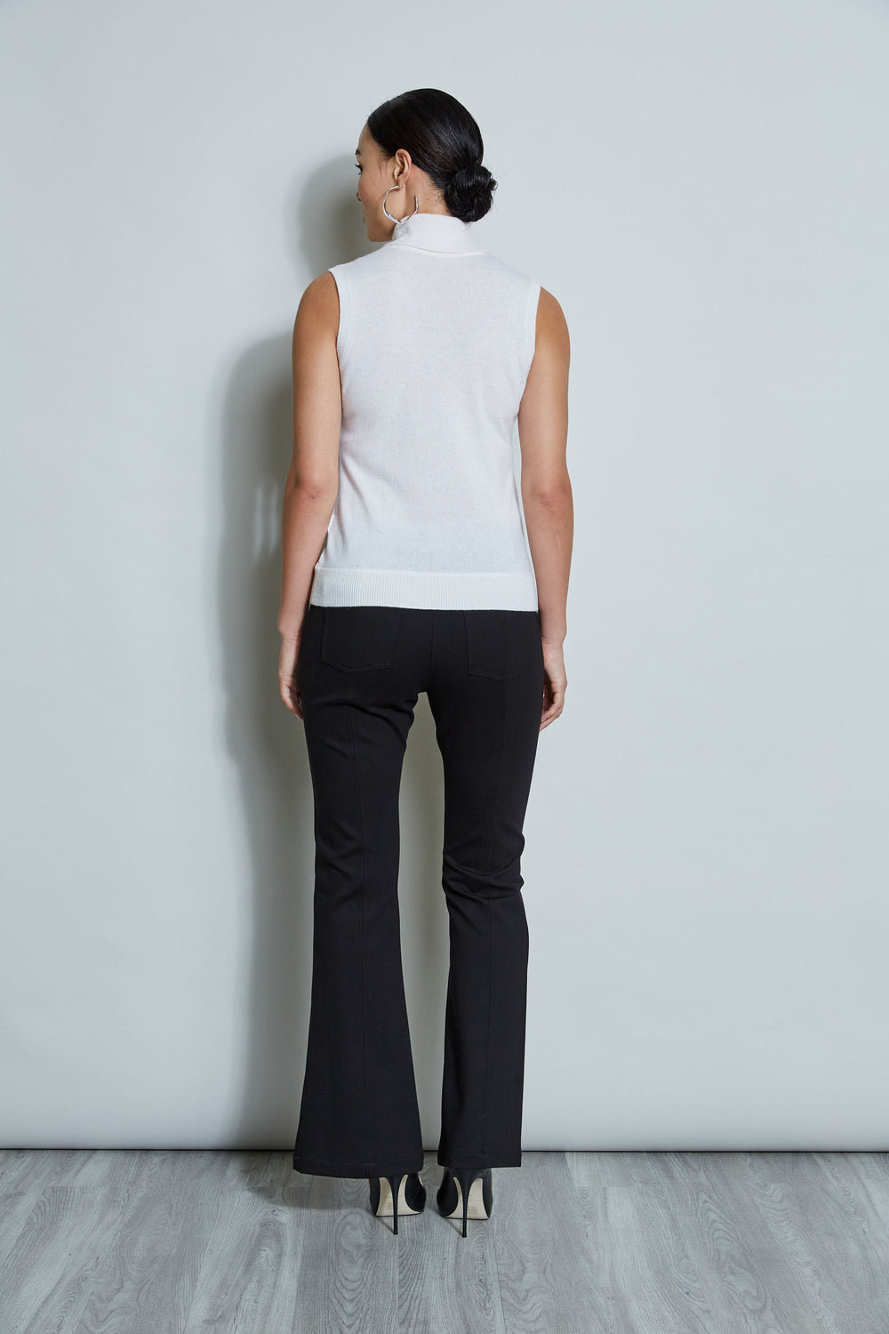 Sleeveless Satin Front Sweater | Elie Tahari SNOW