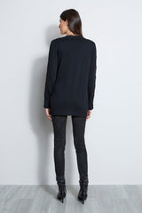 Cable Button Cardigan | Elie Tahari BLACK