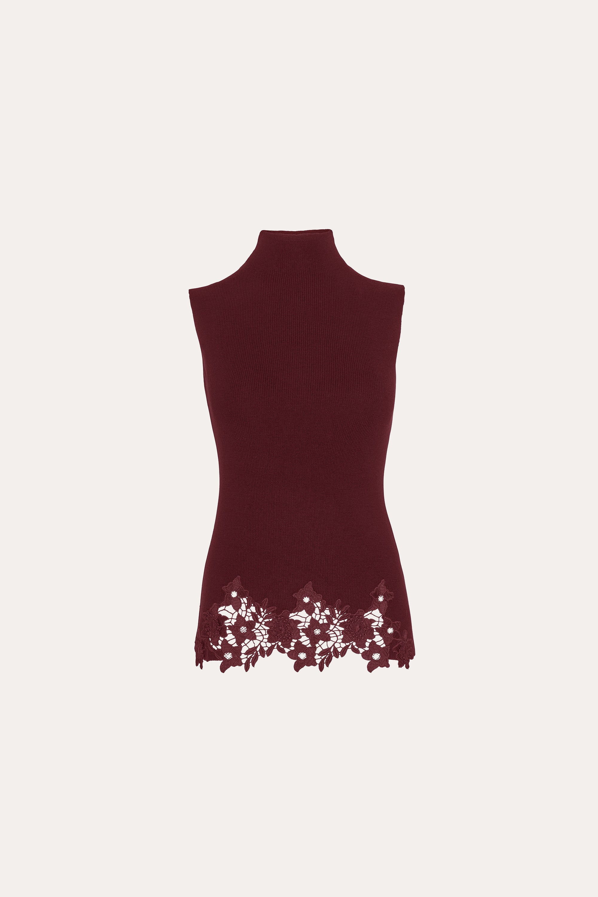 Mock Lace Sweater | Elie Tahari MERLOT